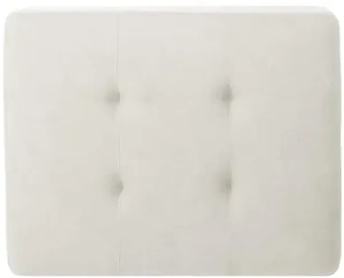 Christopher Knight Home Tufted Ottoman Footrest Rectangular Upholstered Ottoman Non Storage Fabric Ottoman Foot Rest Stool with Tufted Stitching,28.25 "W x 23 "D x 18.5 "H,Ivory