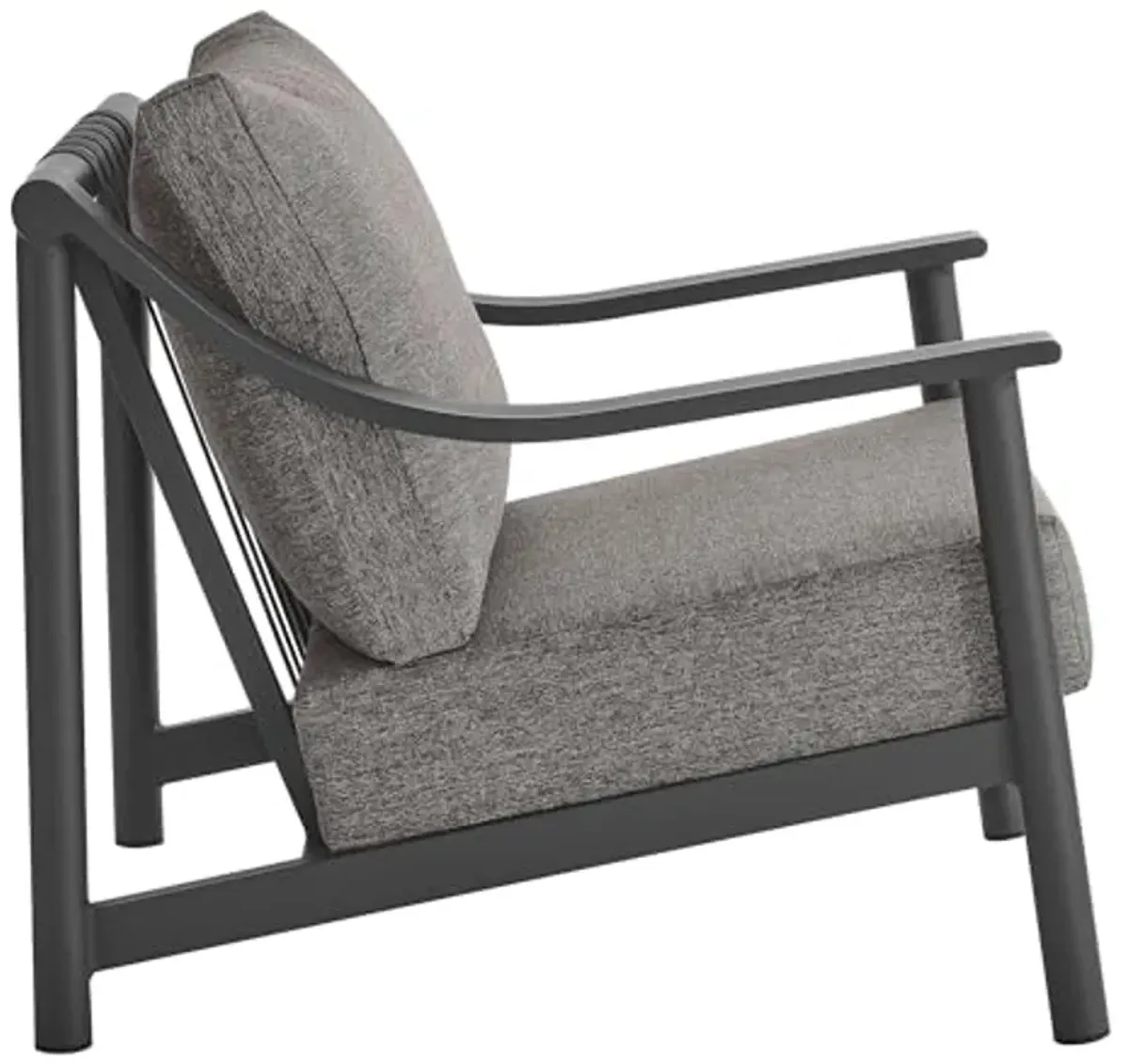 Modway Terrace Aluminum Outdoor Patio Accent Armchair in Carbon Graphite