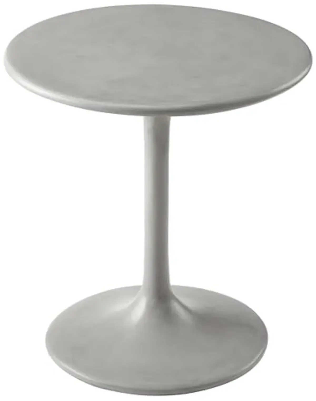 Modway Esme Outdoor Patio Round Concrete Side Table in Gray - Small Tulip Pedestal Table - Cement End Table - Accent Plant Stand for Balcony, Porch, Backyard, Garden