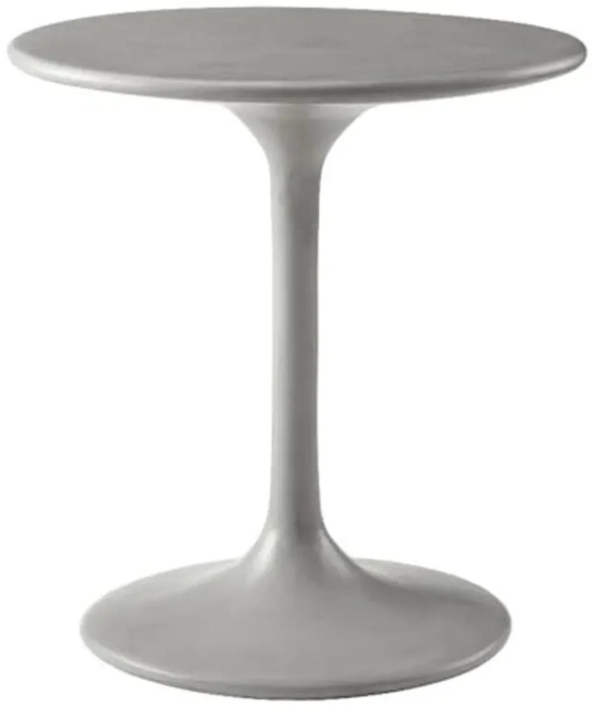 Modway Esme Outdoor Patio Round Concrete Side Table in Gray - Small Tulip Pedestal Table - Cement End Table - Accent Plant Stand for Balcony, Porch, Backyard, Garden