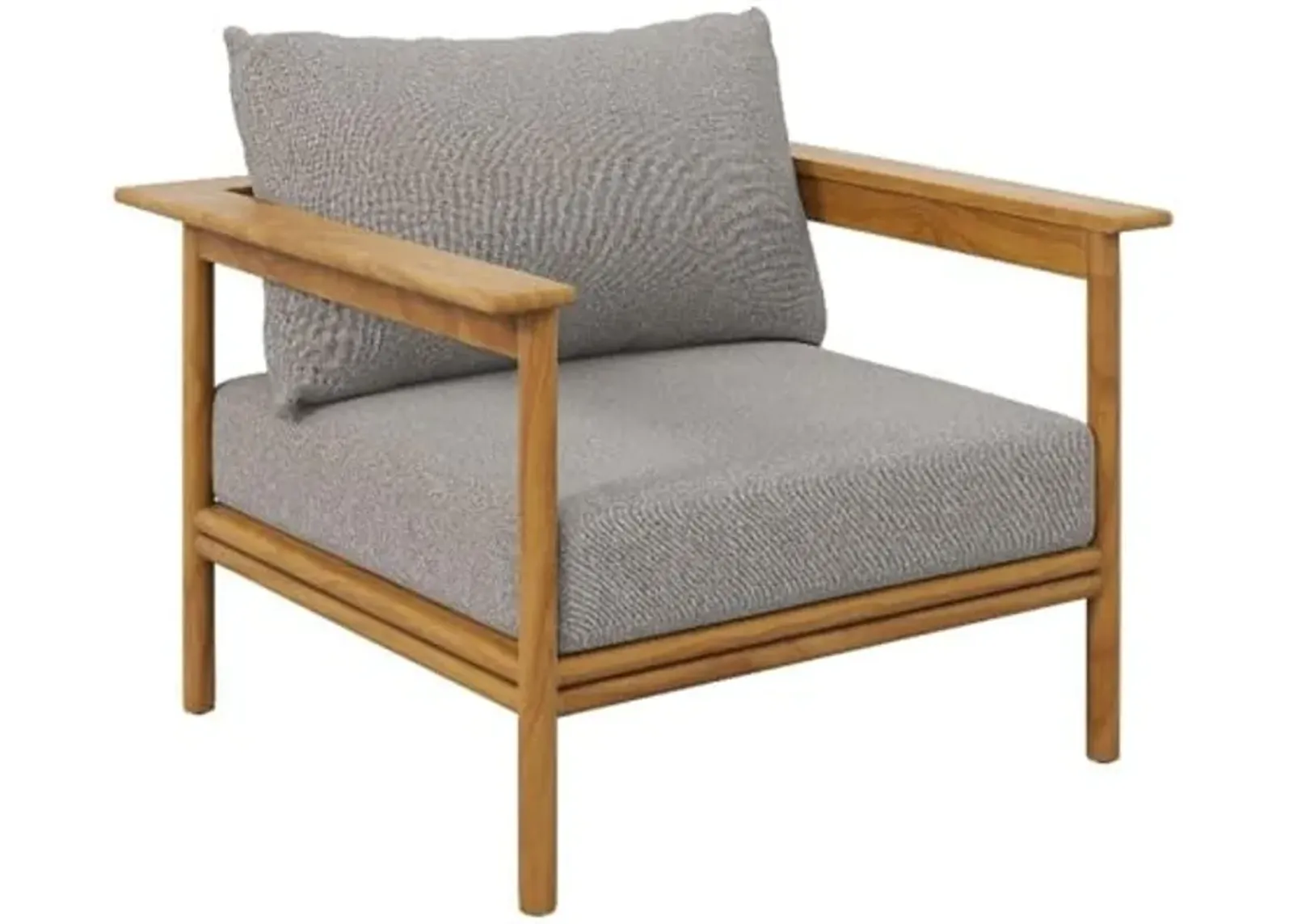 Modway Wren Teak Wood Outdoor Armchair in Natural Driftwood