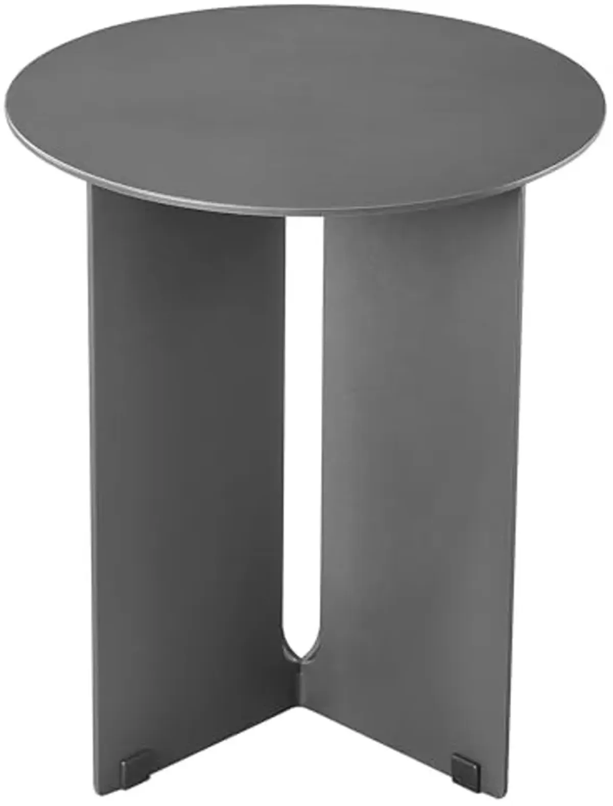 Modway Tecton Aluminum Outdoor Patio Round Side Table in Charcoal - 15 inch Porch Garden Table - Tall Poolside End Table - Small Metal Accent Table - Powder-Coated Aluminum Patio Furniture