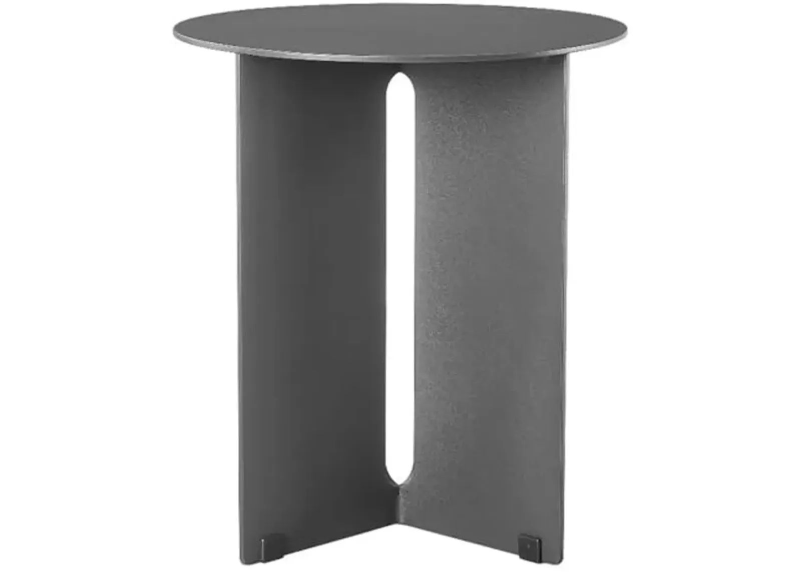 Modway Tecton Aluminum Outdoor Patio Round Side Table in Charcoal - 15 inch Porch Garden Table - Tall Poolside End Table - Small Metal Accent Table - Powder-Coated Aluminum Patio Furniture