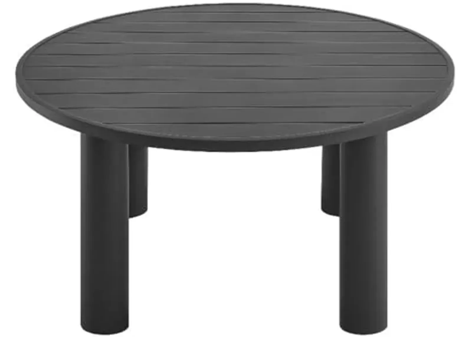 Modway Nautica 60 Inch Round Metal Outdoor Patio Dining Table in Graphite – Weather-Resistant Outdoor Dining Table for Patio, Balcony, and Garden – Modern Outdoor Dining Table for 4 People