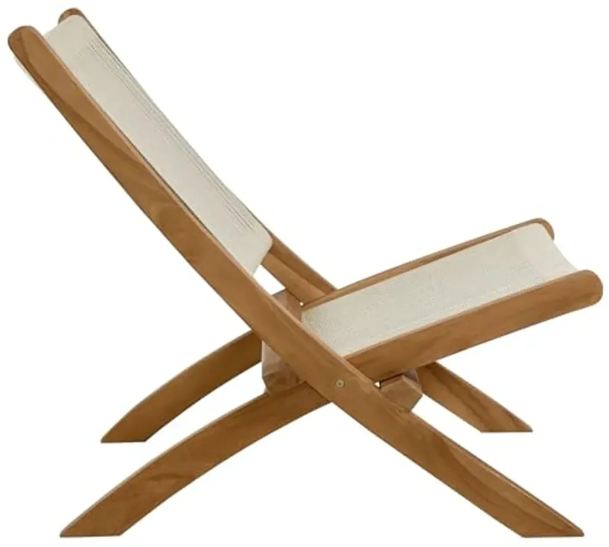 Modway Vienna Outdoor Patio Teak Wood Folding Lounge Chair in Natural Natural