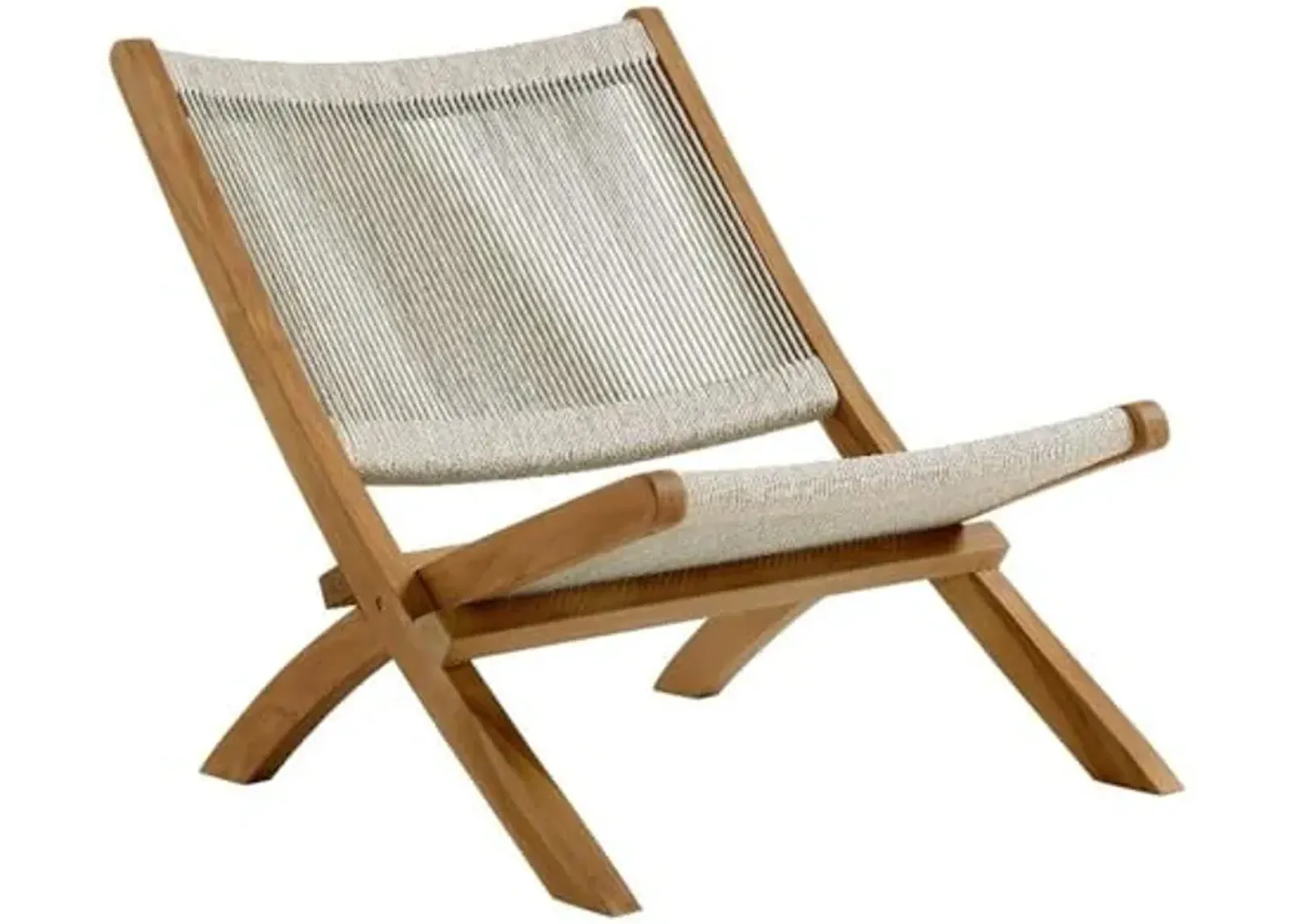 Modway Vienna Outdoor Patio Teak Wood Folding Lounge Chair in Natural Natural