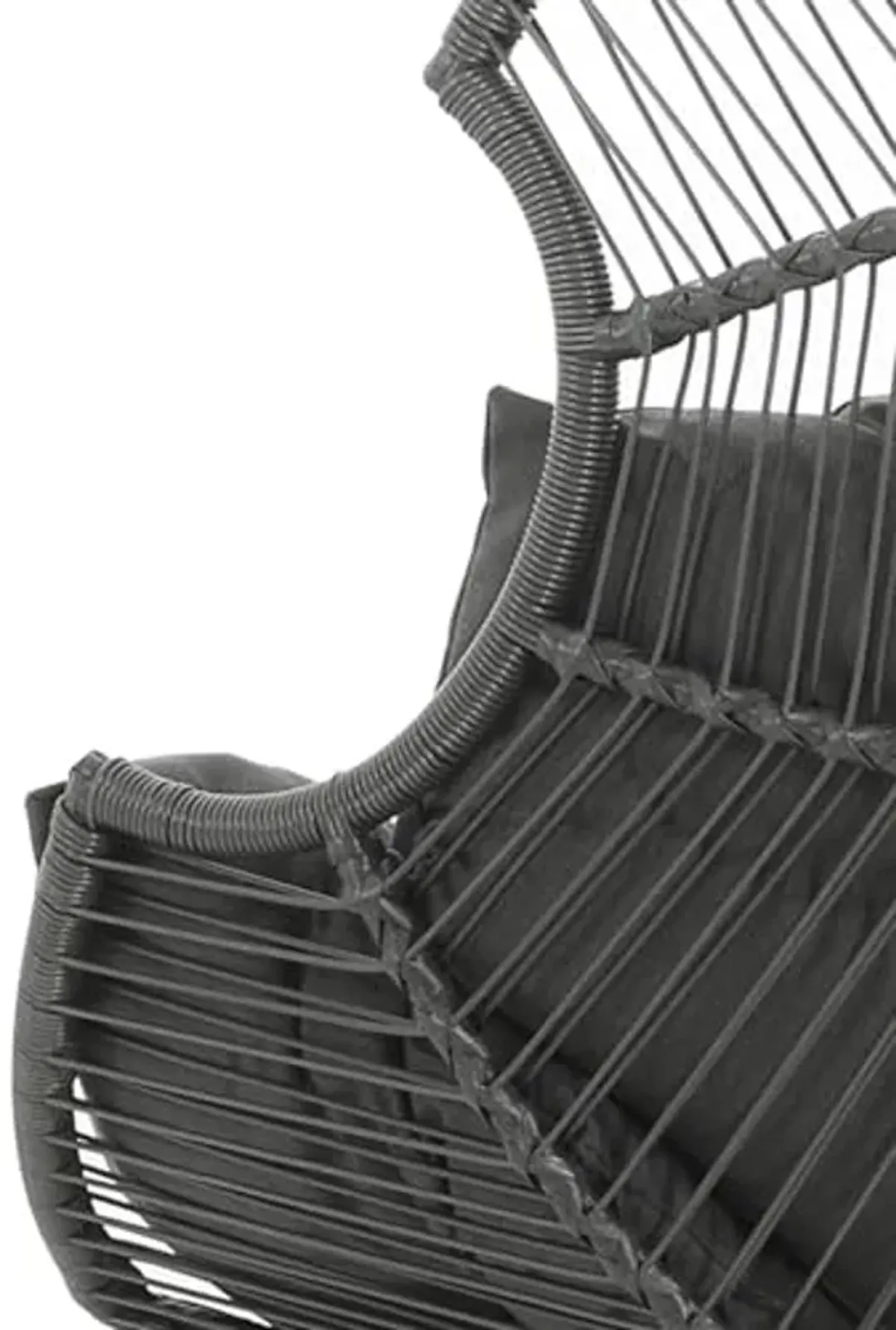 Christopher Knight Home Paolos Outdoor Wicker and Iron Gliding Chair with Water Repellent Cushion, Patio PE Rattan and Iron Frame Rocking Chair, Recliner, Dark Gray