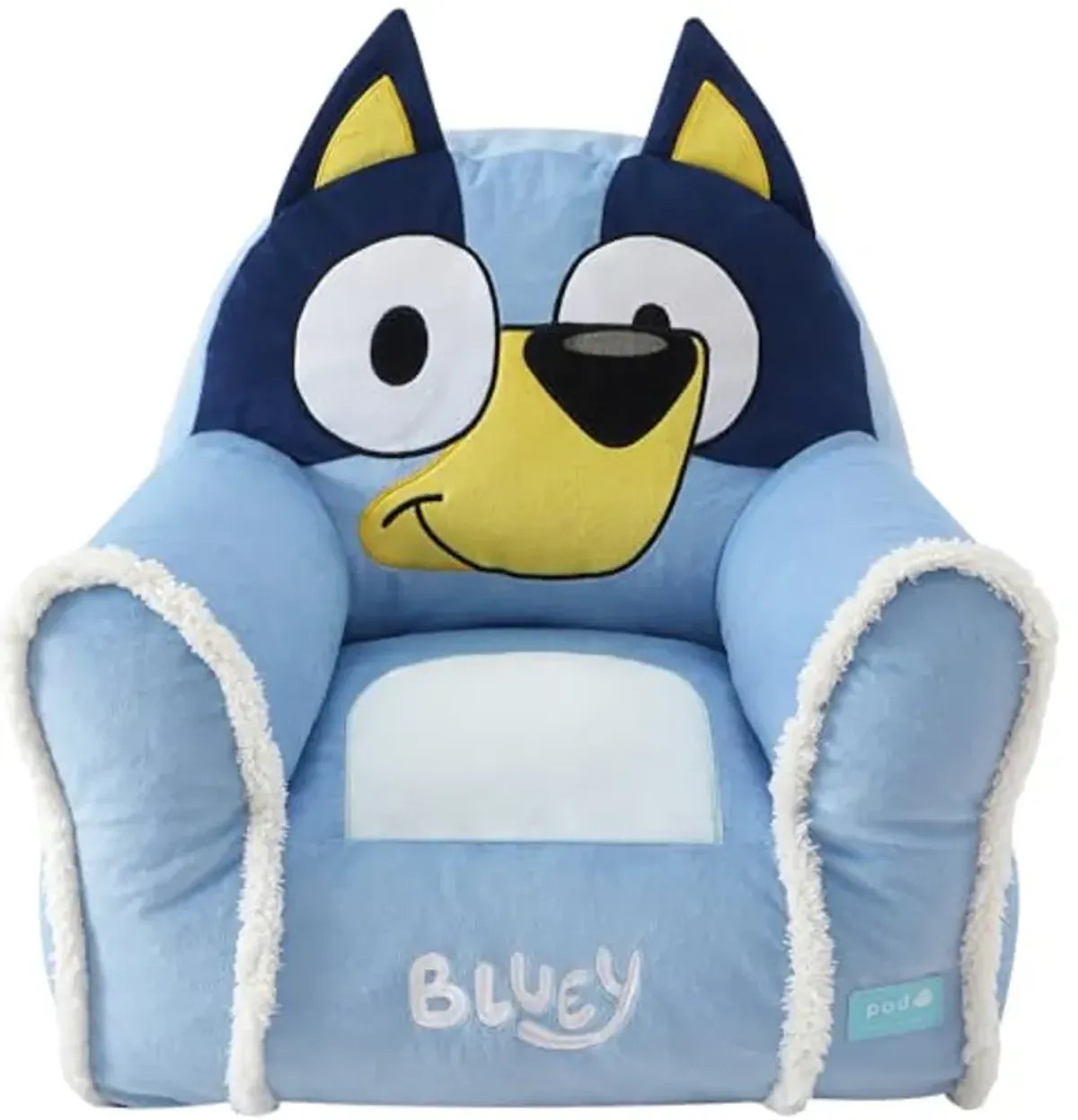 Idea Nuova Bluey Figural Soft and Comfortable Structured Bean Bag Sofa Chair for Kids with Armrests,Ages 3+