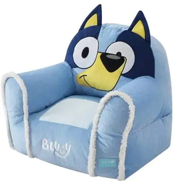 Bluey Kids Bean Bag Sofa Chair with Armrests,Soft, Comfortable, Structured Seat for Ages 3+, Lounge Chair, Lightweight and Cozy, Ideal for Playroom or Bedroom Decor