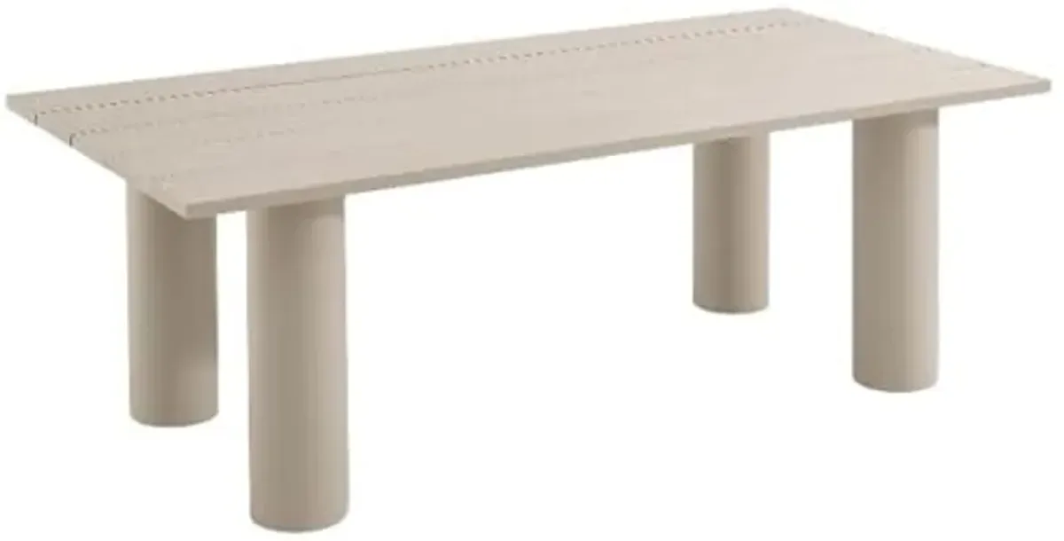 Modway Nautica 87 Inch Rectangle Metal Outdoor Patio Dining Table in Taupe