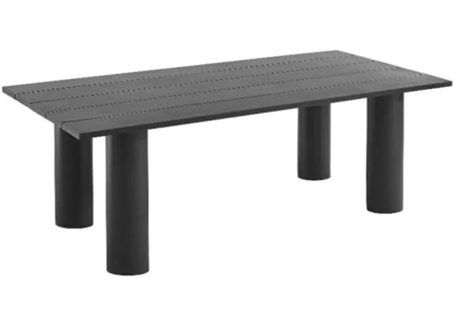 Modway Nautica 87 Inch Rectangle Metal Outdoor Patio Dining Table in Graphite