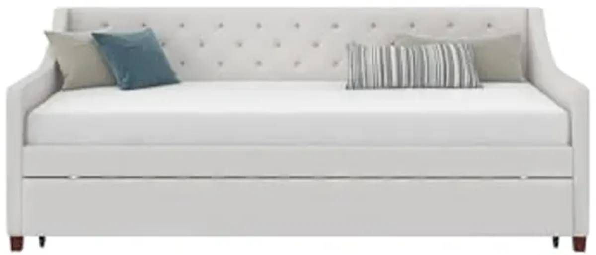 Novogratz Her Majesty Daybed and Trundle, Twin, Ivory Linen