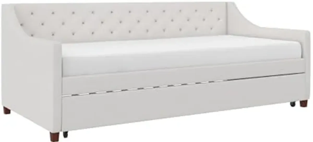 Novogratz Her Majesty Daybed and Trundle, Twin, Ivory Linen