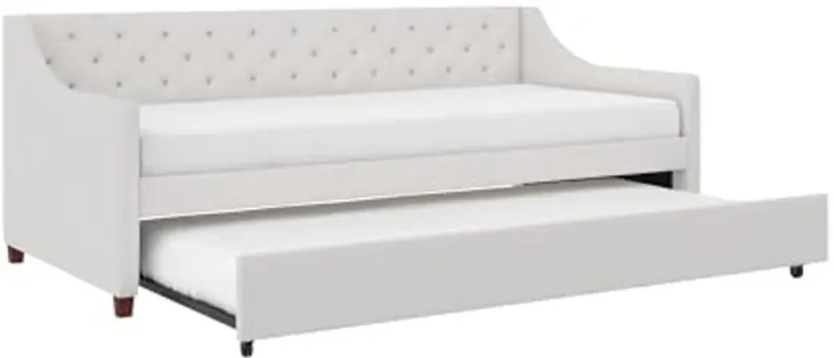 Novogratz Her Majesty Daybed and Trundle, Twin, Ivory Linen