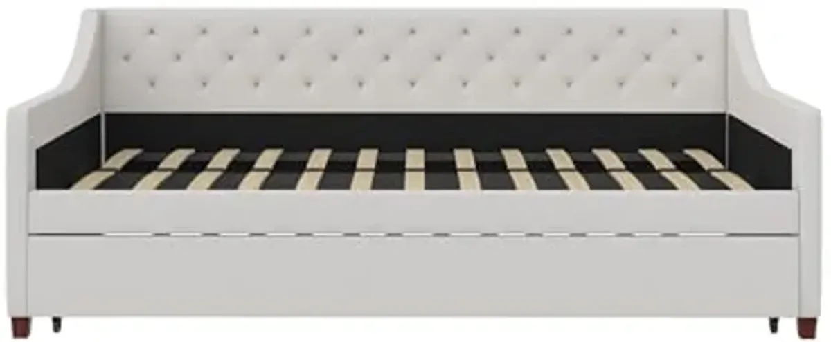 Novogratz Her Majesty Daybed and Trundle, Twin, Ivory Linen