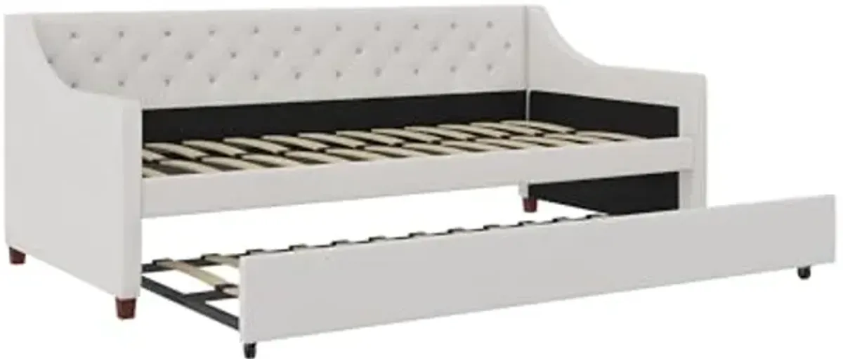 Novogratz Her Majesty Daybed and Trundle, Twin, Ivory Linen