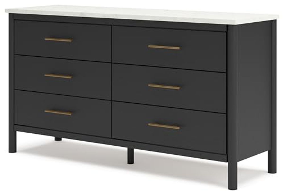 Signature Design by Ashley Cadmori Bohemian 6-Drawer Dresser with Safety Stop, Black & White