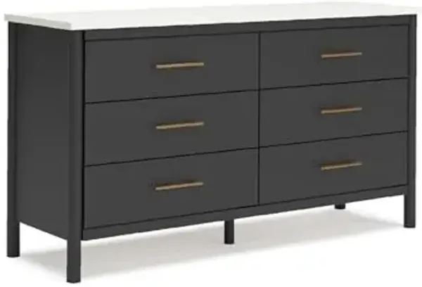 Signature Design by Ashley Cadmori Bohemian 6-Drawer Dresser with Safety Stop, Black & White