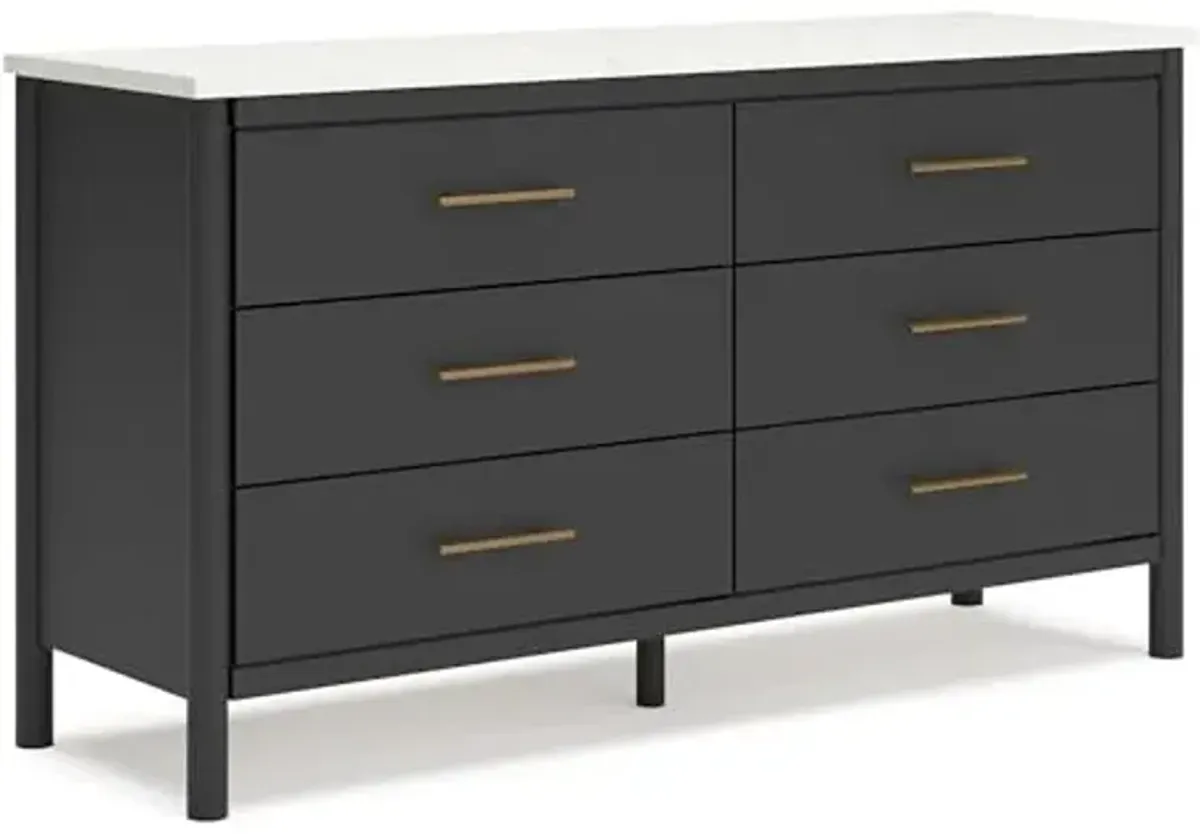 Signature Design by Ashley Cadmori Bohemian 6-Drawer Dresser with Safety Stop, Black & White