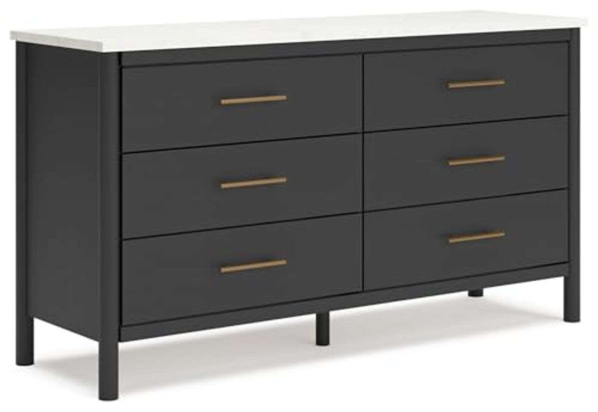 Signature Design by Ashley Cadmori Bohemian 6-Drawer Dresser with Safety Stop, Black & White