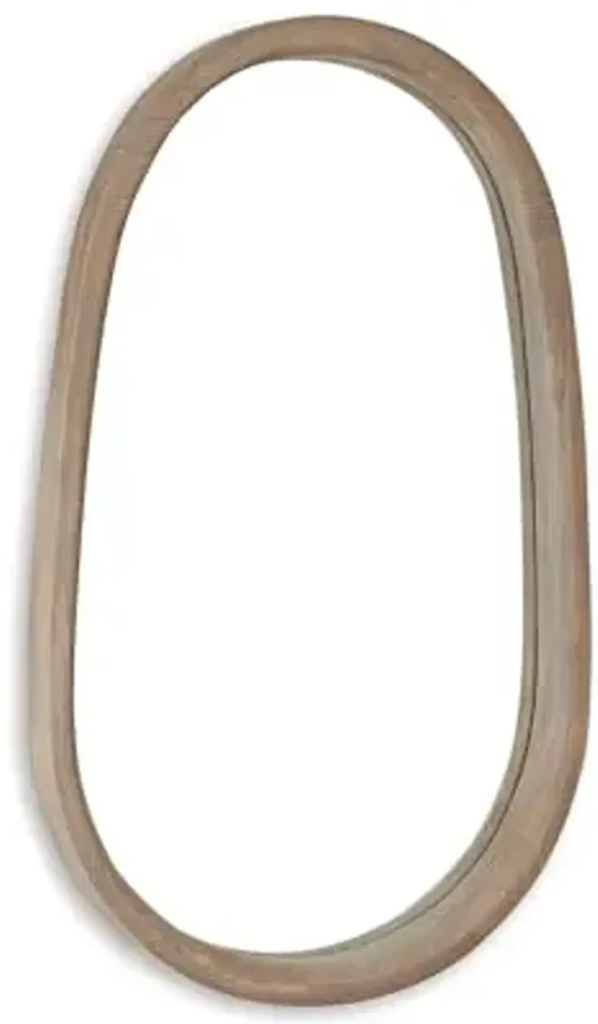Signature Design by Ashley Aarilynn Casual Oval Wall Mounted Wood Frame Accent Mirror, 24 x 39 Inches for Living Room, Light Brown