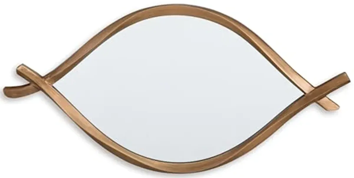 Signature Design by Ashley Bartner Contemporary Wall Mounted Metal Frame Accent Mirror, 18 x 36 Inches for Living Room, Metallic