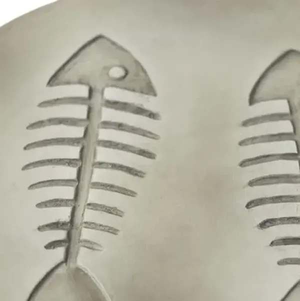 Christopher Knight Home Round Side Table, Outdoor Side Table, Accent Table, End Table, Lightweight Concrete Patio Stool Table with Fish Pattern Finish Design for Garden Balcony Yard Poolside, Gray