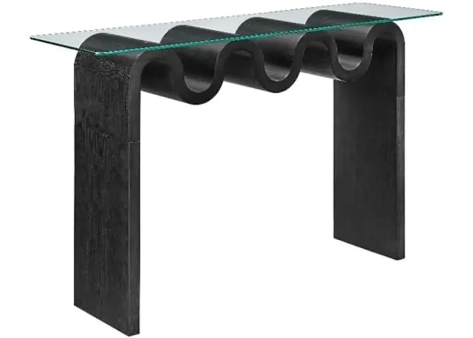 Modway Ondine Glass Console Table in Black