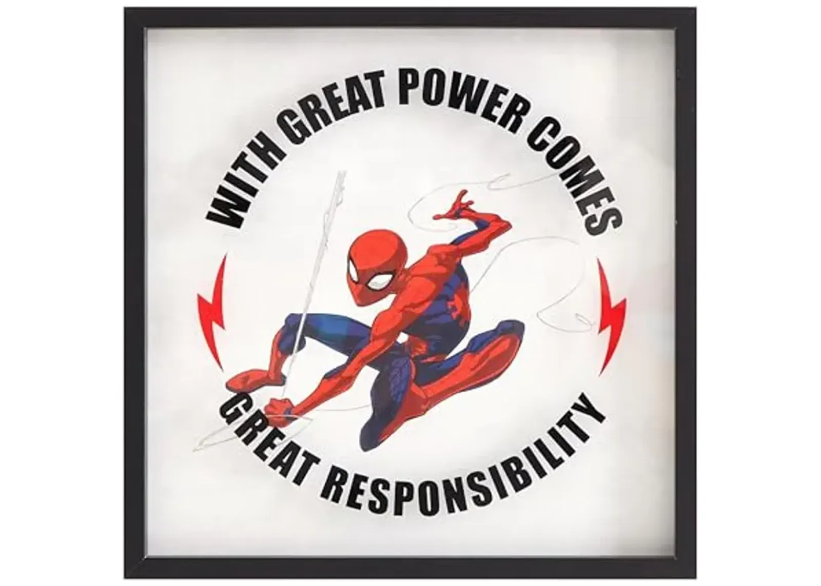 Idea Nuova Marvel Spiderman Childrens Dual Layer Wall Hanging Art Décor,MDF Frame, 16"x16"