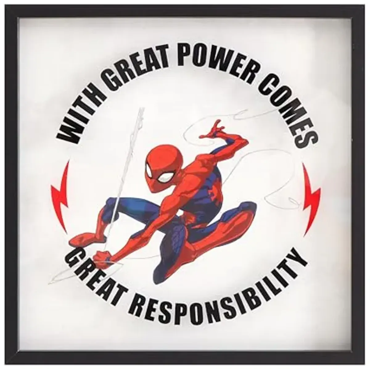 Idea Nuova Marvel Spiderman Childrens Dual Layer Wall Hanging Art Décor,MDF Frame, 16"x16"