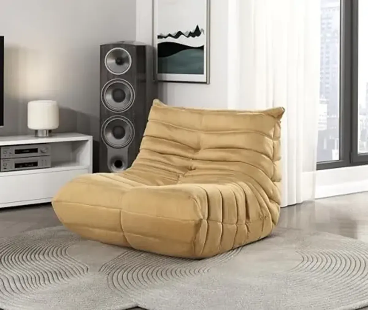 Lexicon Seven Microfiber Accent Chair in Yellow