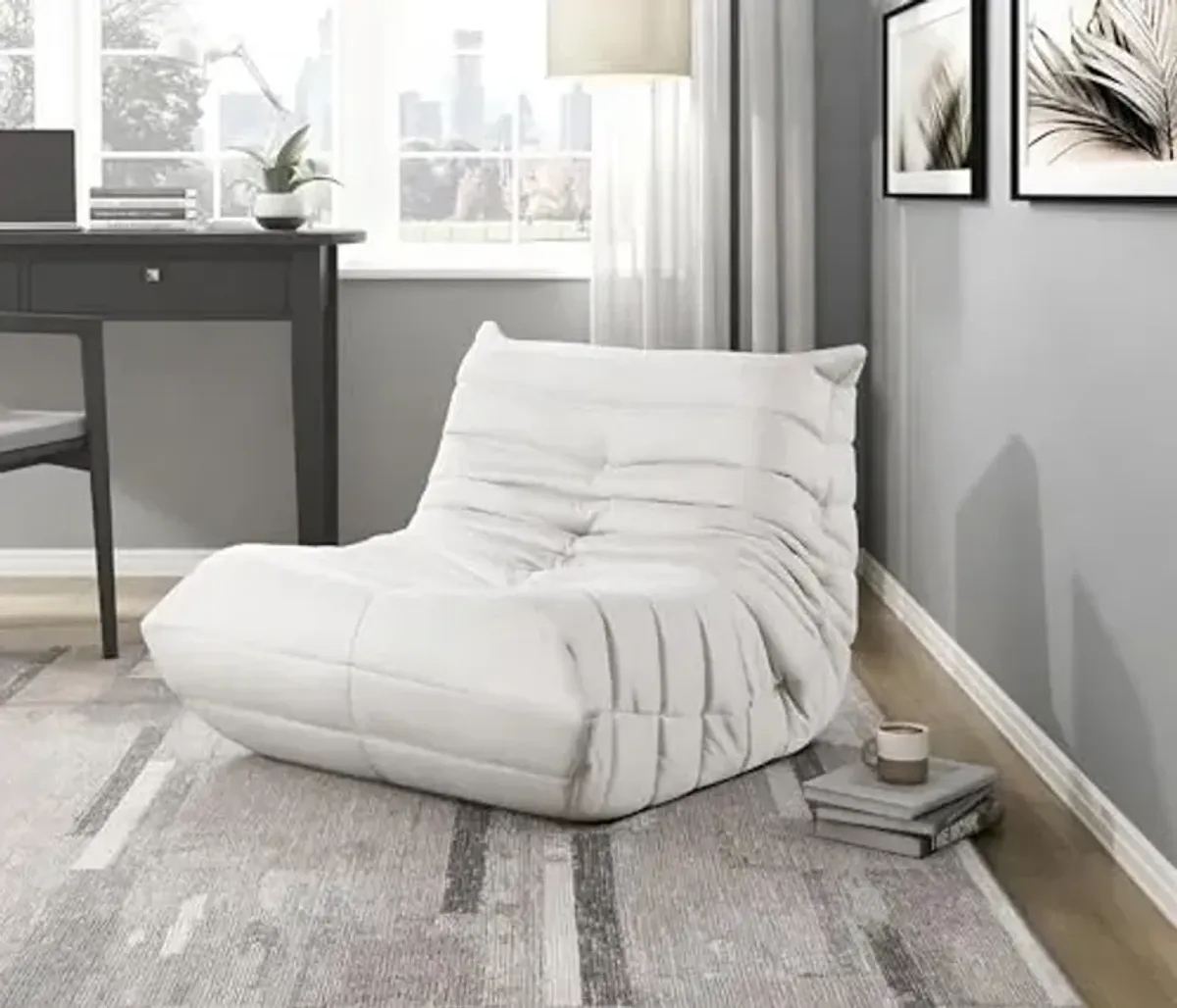 Lexicon Seven Microfiber Accent Chair in Beige