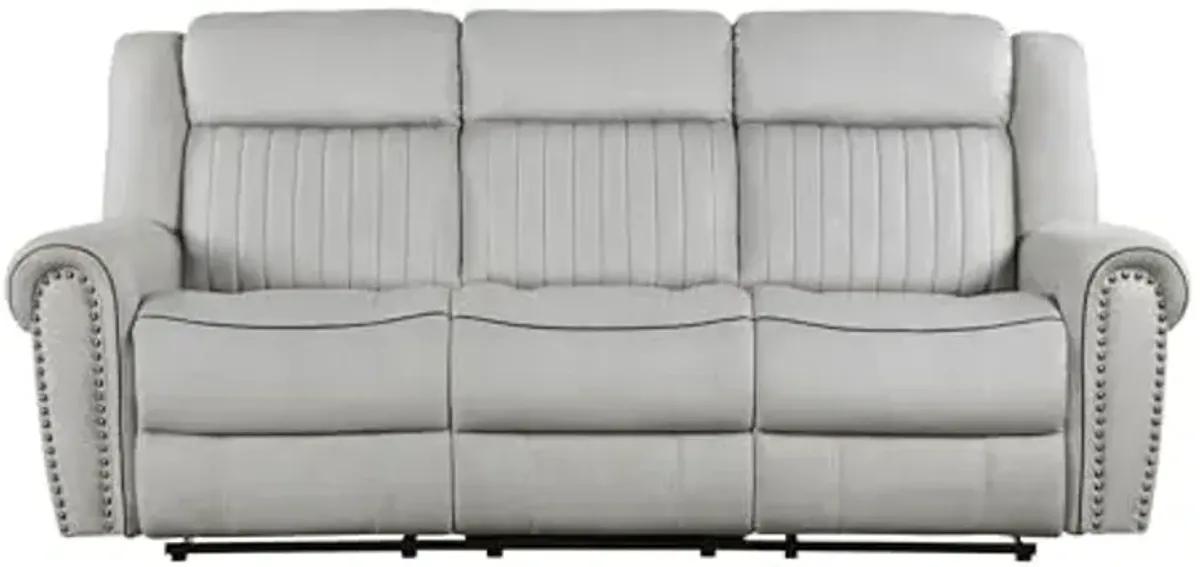 Homelegance 9204Mt-3 Brennen Recliner Sofa, Grey, 1 Unit