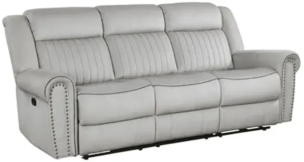 Homelegance 9204Mt-3 Brennen Recliner Sofa, Grey, 1 Unit