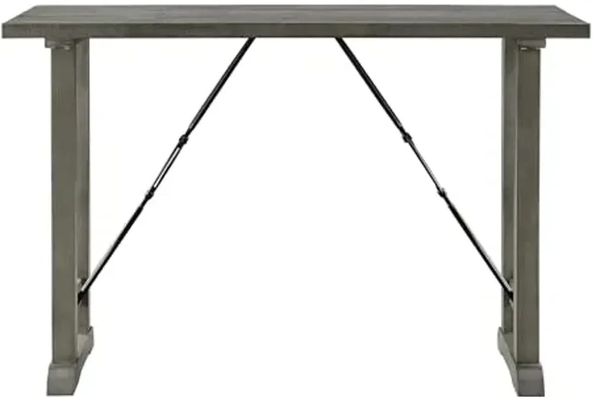Homelegance Lexicon Trudy Wood Counter Height Dining Room Table with 4 Drawers in Gray