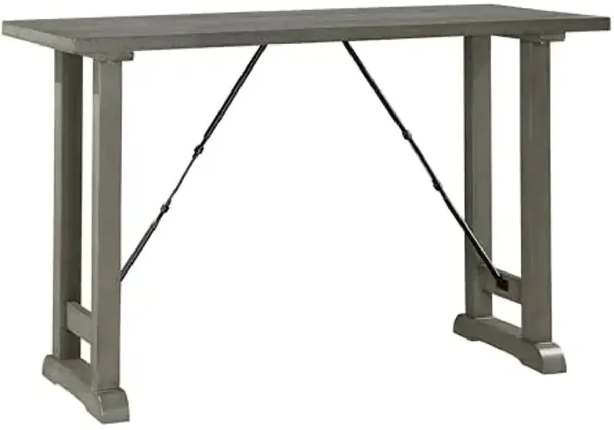 Homelegance Lexicon Trudy Wood Counter Height Dining Room Table with 4 Drawers in Gray