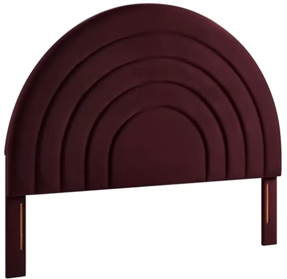 Modway Solana Soft Arch Shaped Round Full Headboard in Mulberry – Upholstered Headboard – Stain-Resistant Performance Velvet Headboard for Full Size Beds