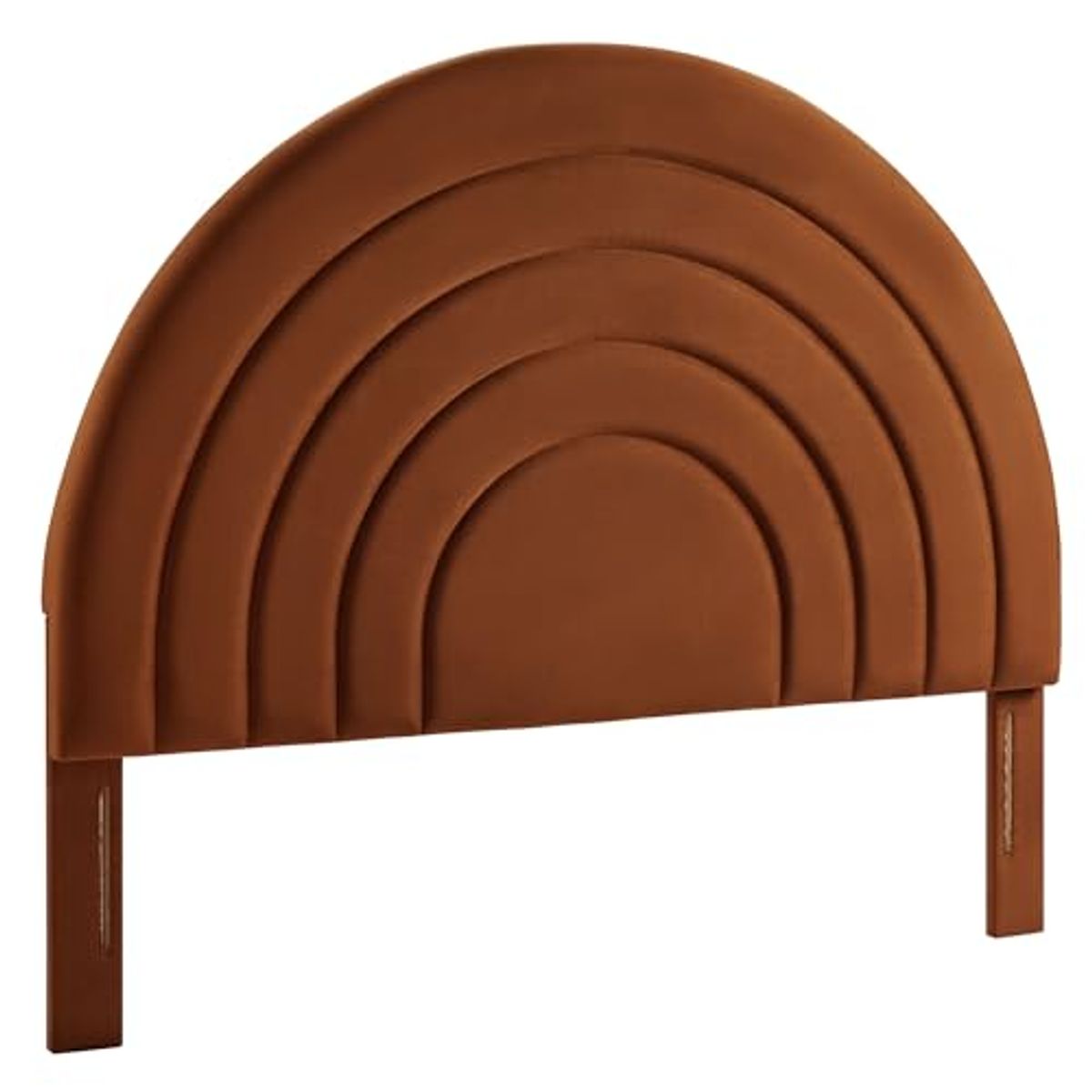 Modway Solana Soft Arch Shaped Round Queen Headboard in Rust – Upholstered Headboard – Stain-Resistant Performance Velvet Headboard for Queen Size Beds