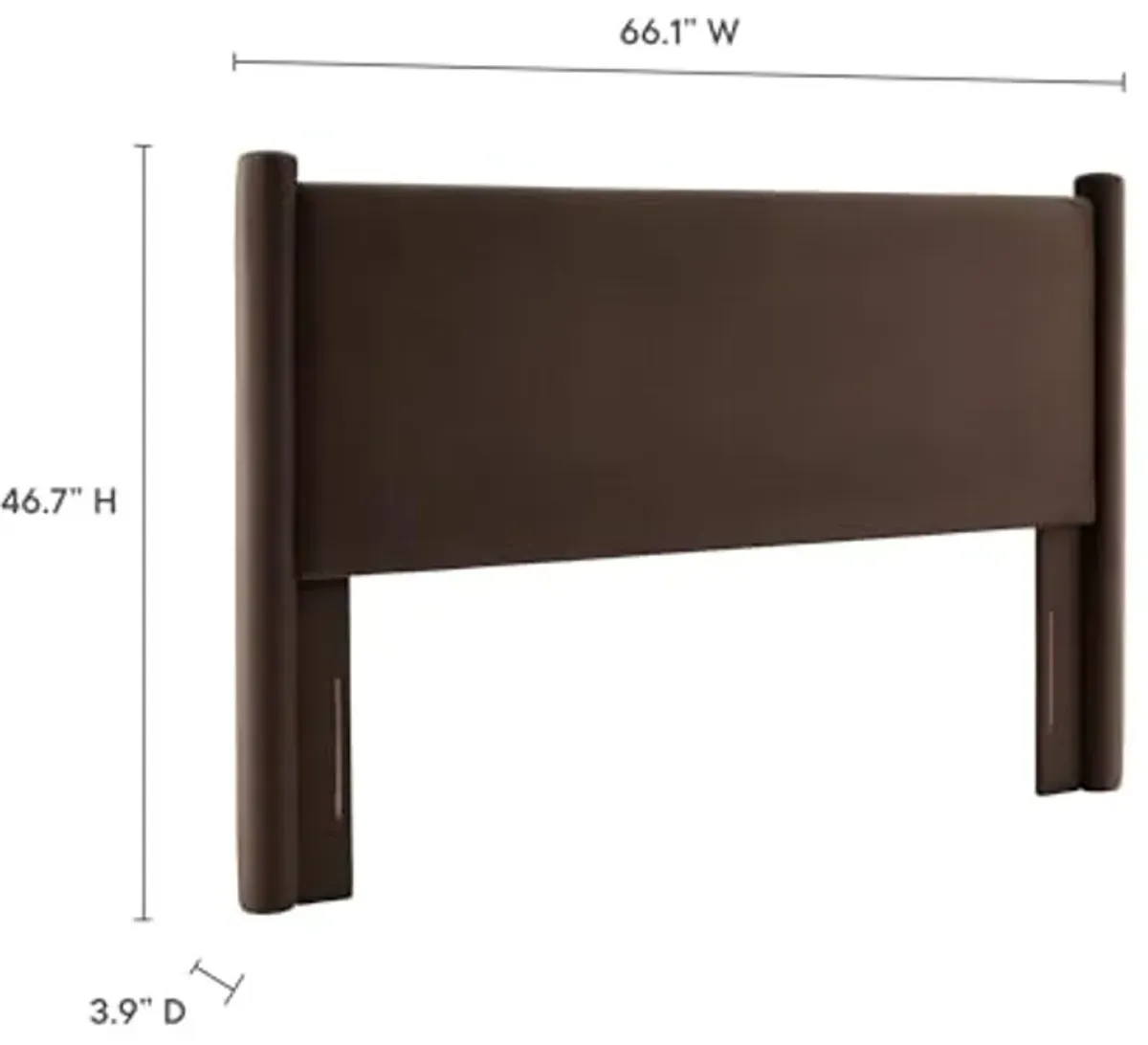 Modway Rael Full Upholstered Headboard with Pillars in Chocolate Brown – Velvet Headboard – Stain-Resistant Performance Velvet Headboard for Full Size Beds