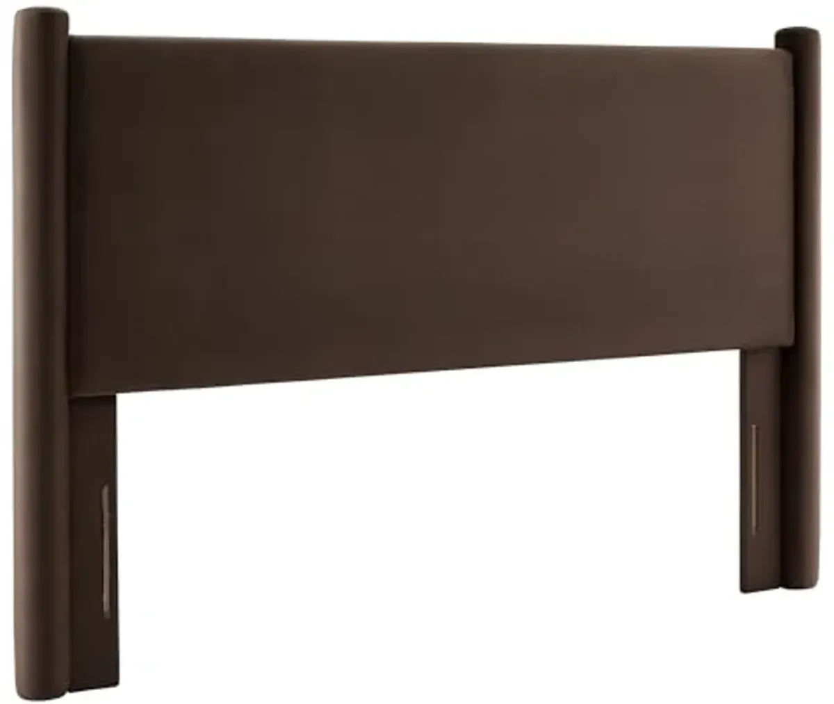 Modway Rael Full Upholstered Headboard with Pillars in Chocolate Brown – Velvet Headboard – Stain-Resistant Performance Velvet Headboard for Full Size Beds