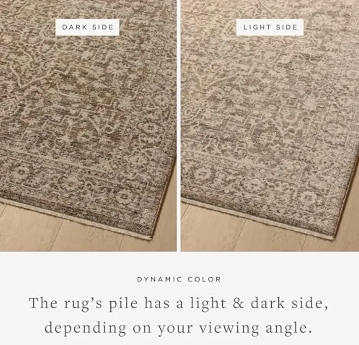 Loloi II Newman Collection NEW-02 Dark Taupe/Natural 7'-10" x 7'-10" Round Area Rug, .37" Pile Height, Soft, Durable, Non-Shedding, Easy Clean, Rug for Living Room