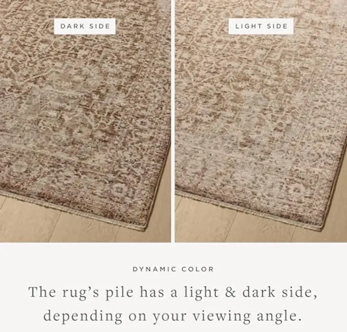 Loloi II Newman Collection NEW-02 Bark/Natural 6'-7" x 9'-10" Area Rug, .37" Pile Height, Soft, Durable, Non-Shedding, Easy Clean, Rug for Living Room