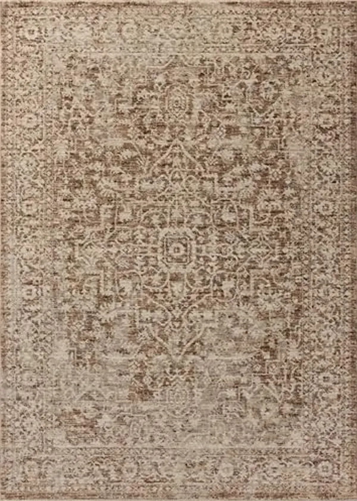 Loloi II Newman Collection NEW-02 Bark/Natural 6'-7" x 9'-10" Area Rug, .37" Pile Height, Soft, Durable, Non-Shedding, Easy Clean, Rug for Living Room