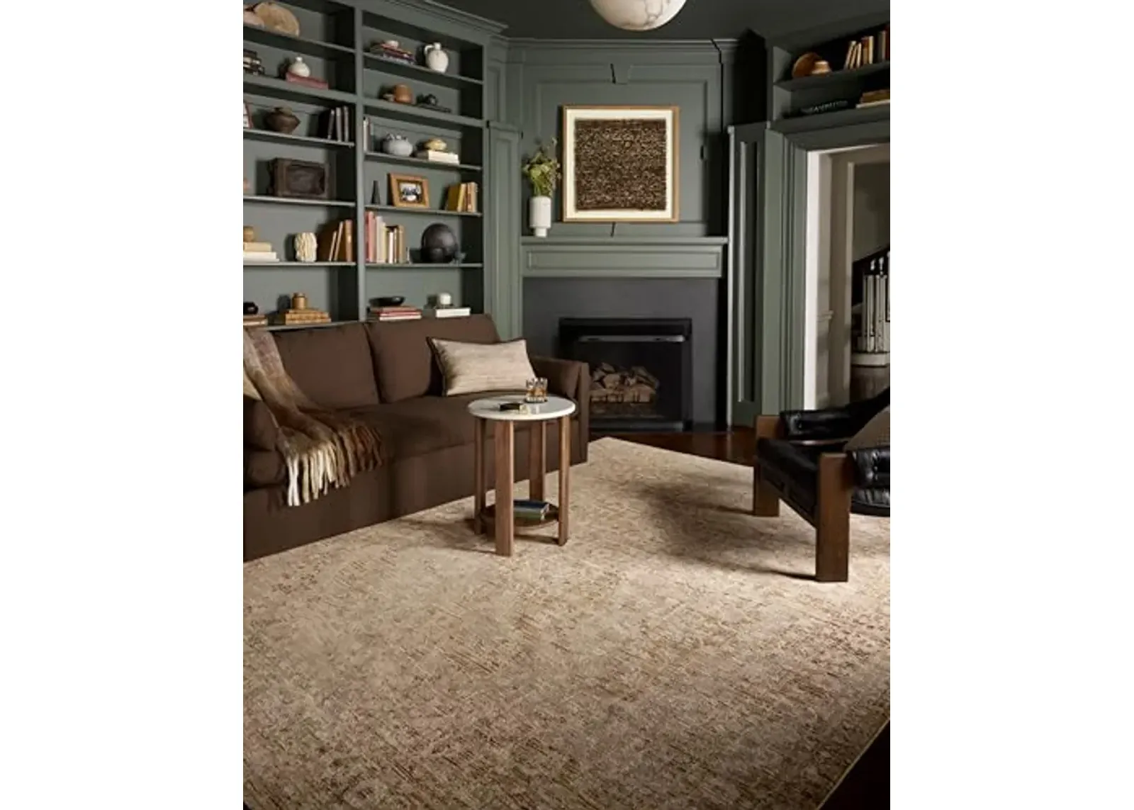 Loloi II Newman Collection NEW-02 Wheat/Natural 3'-11" x 5'-7" Area Rug, .37" Pile Height, Soft, Durable, Non-Shedding, Easy Clean, Rug for Living Room