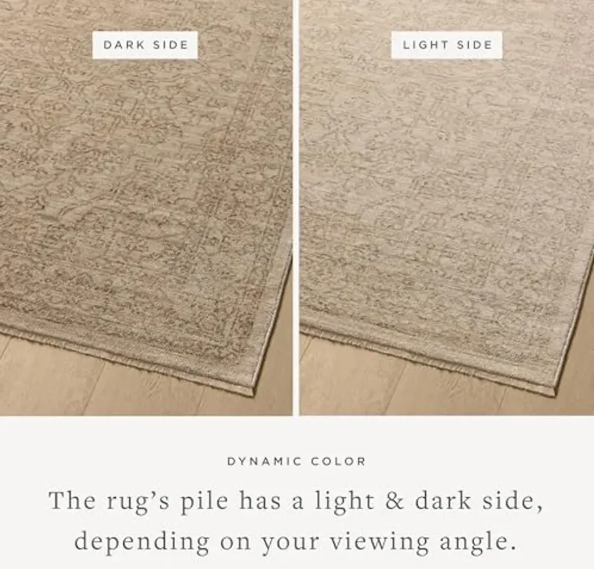 Loloi II Newman Collection NEW-01 Taupe/Bone 3'-11" x 5'-7" Area Rug, .37" Pile Height, Soft, Durable, Non-Shedding, Easy Clean, Rug for Living Room