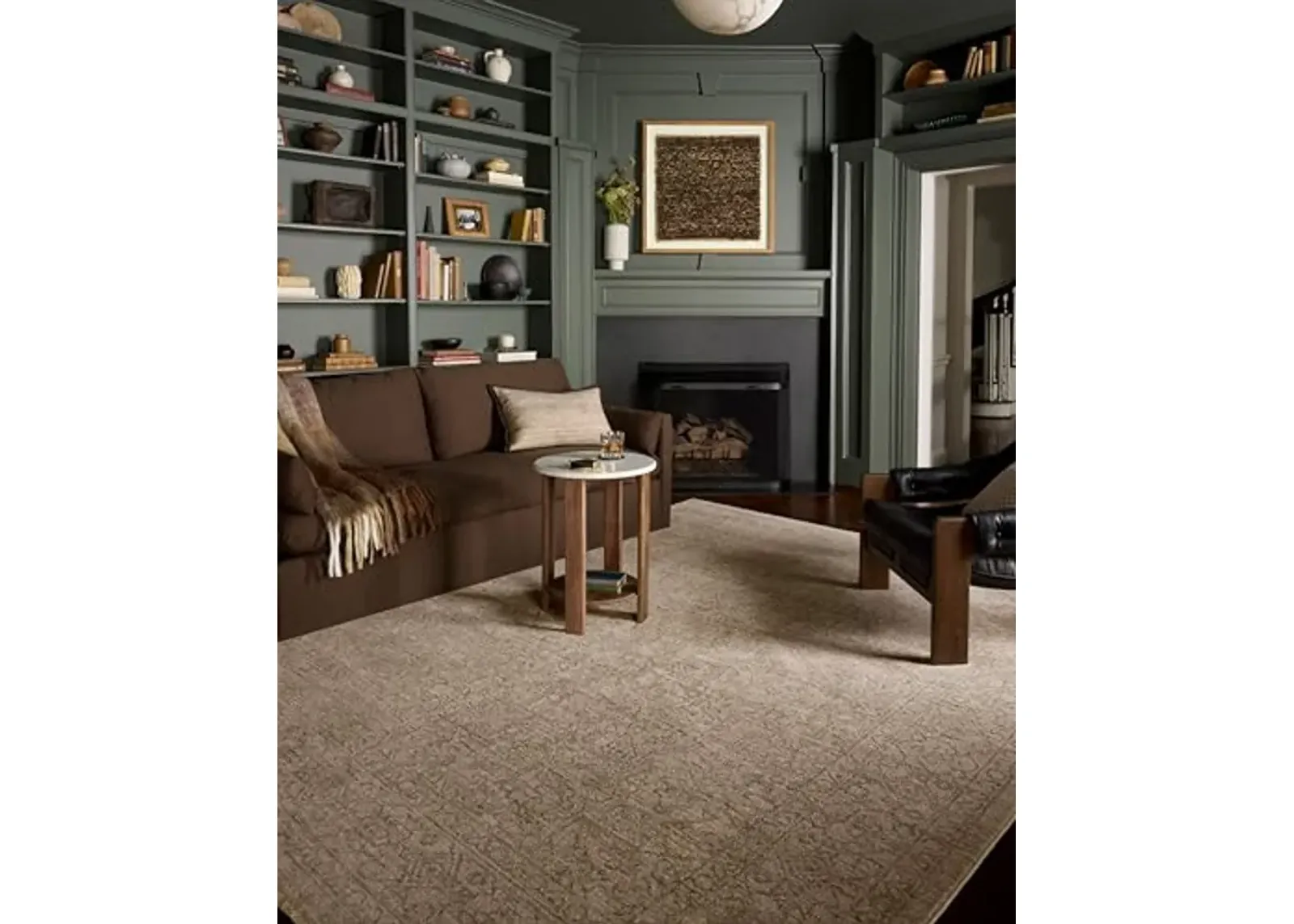 Loloi II Newman Collection NEW-01 Taupe/Bone 3'-11" x 5'-7" Area Rug, .37" Pile Height, Soft, Durable, Non-Shedding, Easy Clean, Rug for Living Room