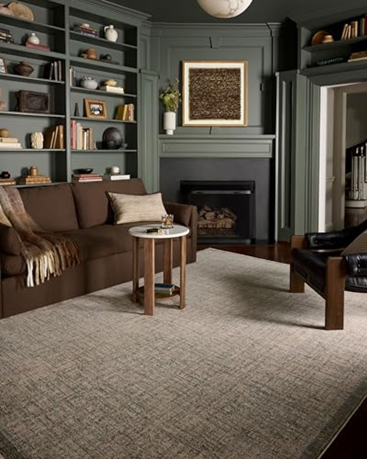 Loloi II Winston Collection WIT-01 Denim/Bone 5'-3" x 7'-6" Area Rug, .38" Pile Height, Soft, Durable, Non-Shedding, Easy Clean, Rug for Living Room