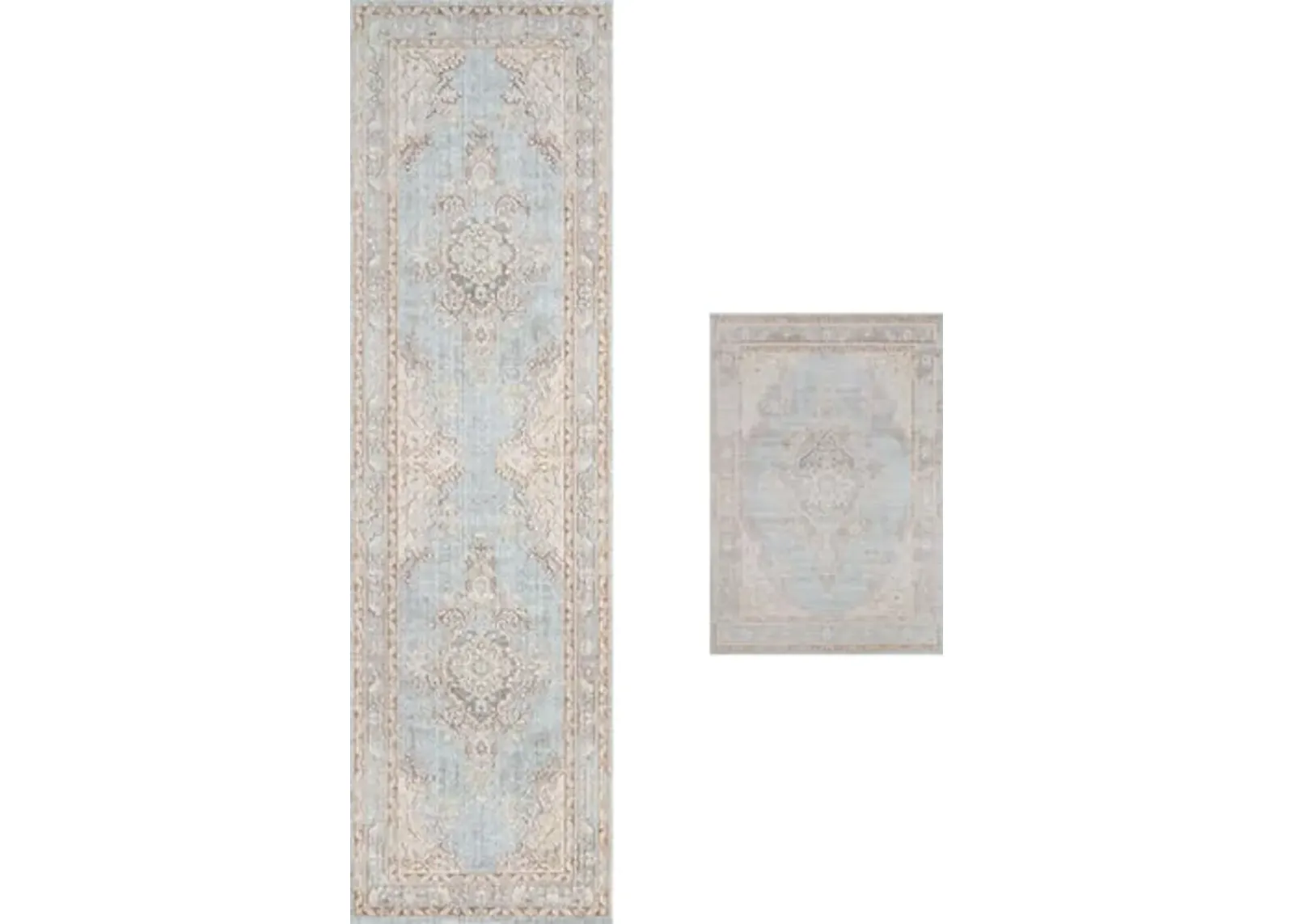 Momeni Isabella Traditional Medallion Flat Weave Runner Rug, 2’7” X 8’, Grey Isabella Traditional Medallion Flat Weave Area Rug, 2' X 3', Blue