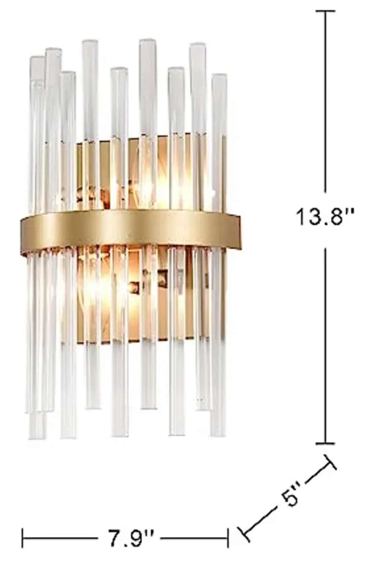 The Lighting Store Casandra Glossy Bronze 2-Light Crystal Glass Bar Wall Sconce - 7.9 inches W x 13.8 inches H x 5 inches D