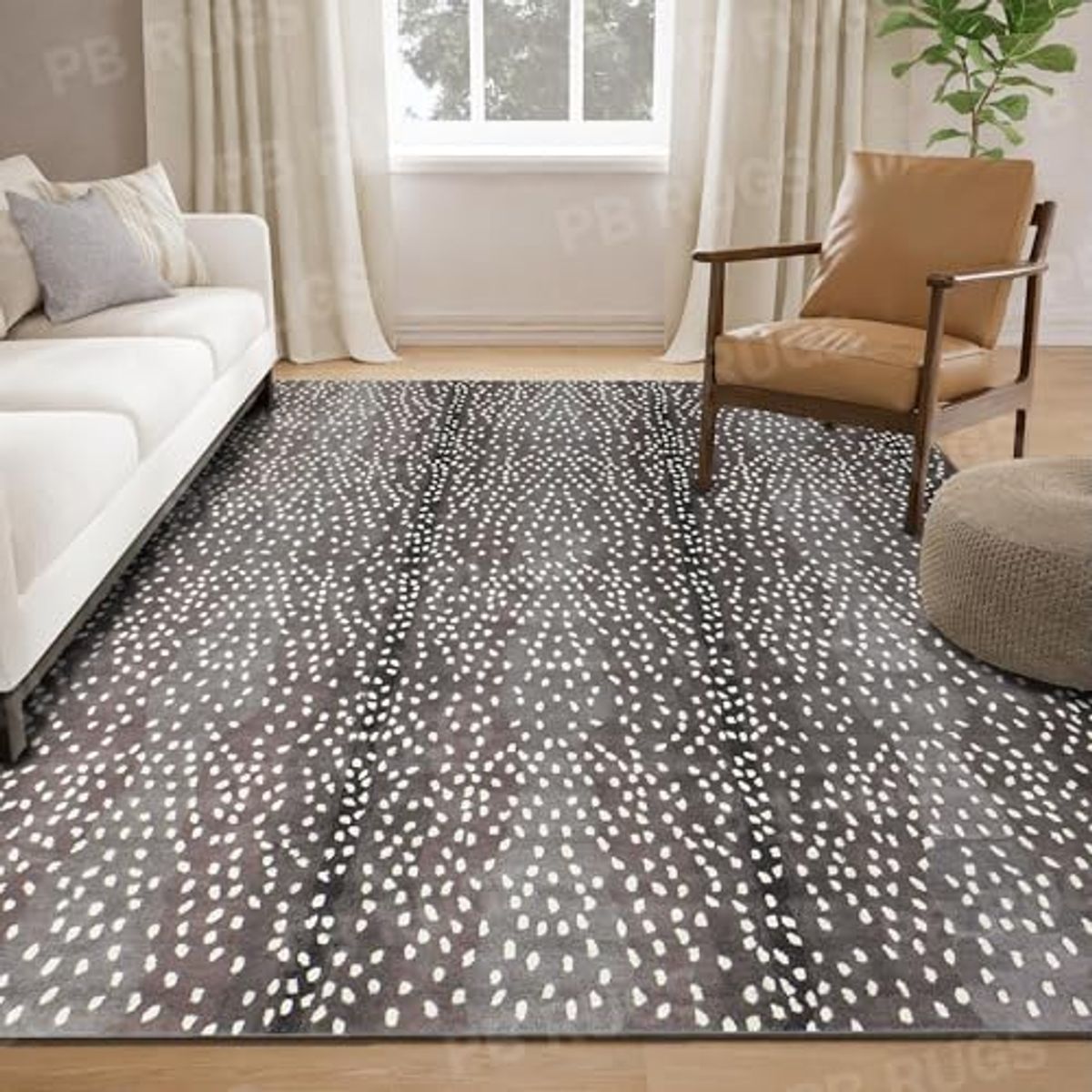 USA RUG Antelope Cheetah Brown Animal Pattern Contemporary Modern Style Handmade 100% Woolen Area Rugs (8' x 8' Round)